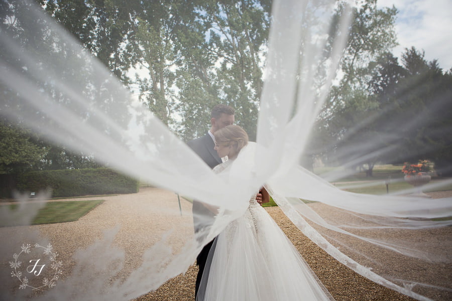photograph of couple through veil unusual wedding photography